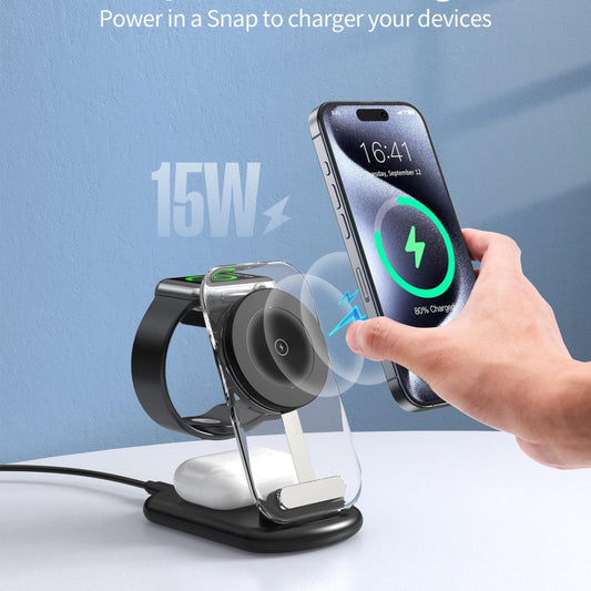 Transparent 3-in-1 Magnetic Wireless Charging Stand
